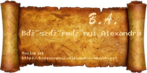 Böszörményi Alexandra névjegykártya