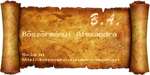 Böszörményi Alexandra névjegykártya