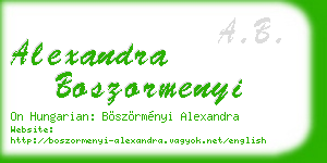 alexandra boszormenyi business card