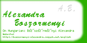 alexandra boszormenyi business card